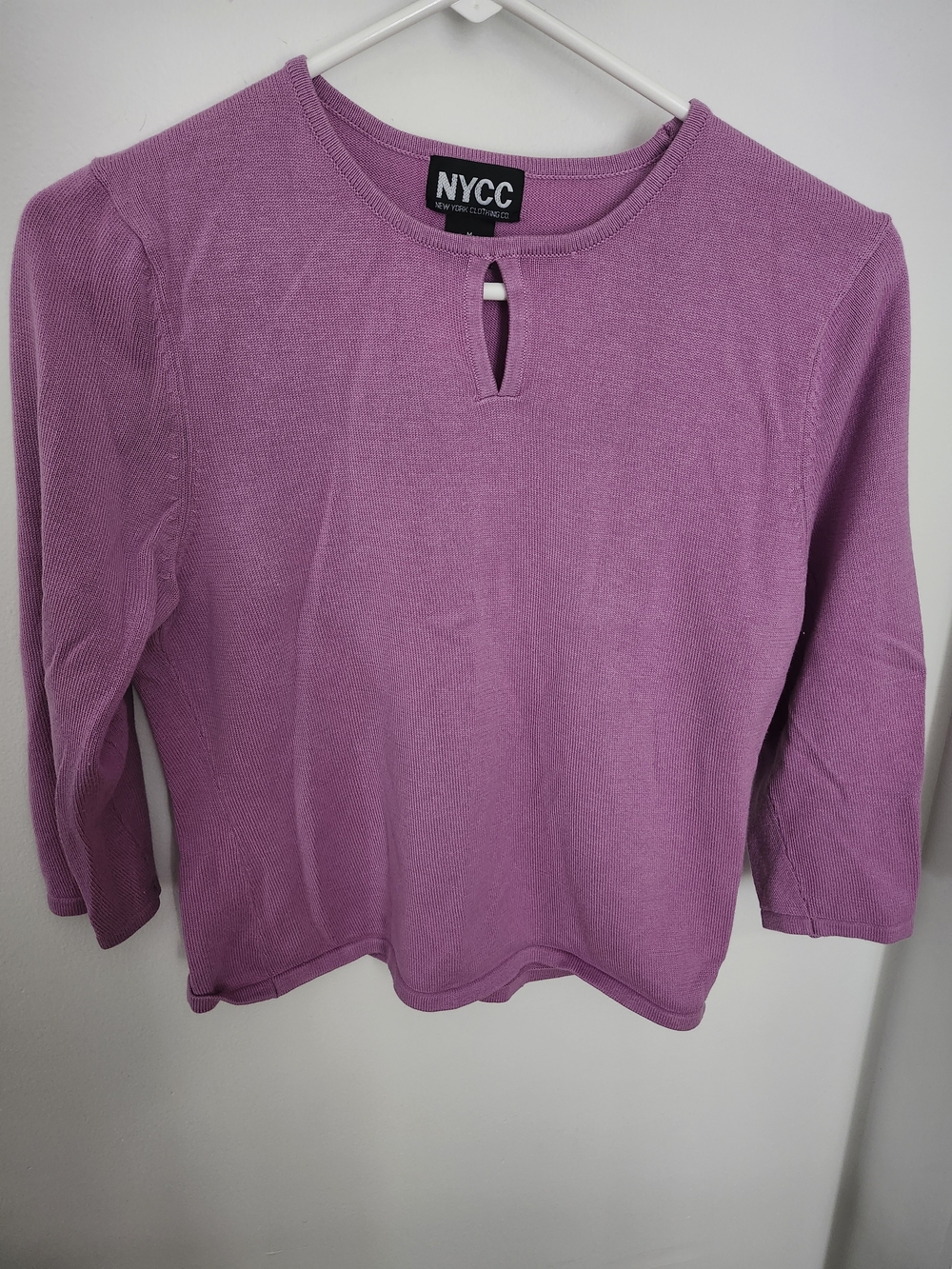 NYC Women's Purple Keyhole Knit Top